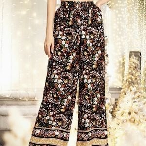 Boho Ditzy Floral Wide Legged Comfy Lounge Pants